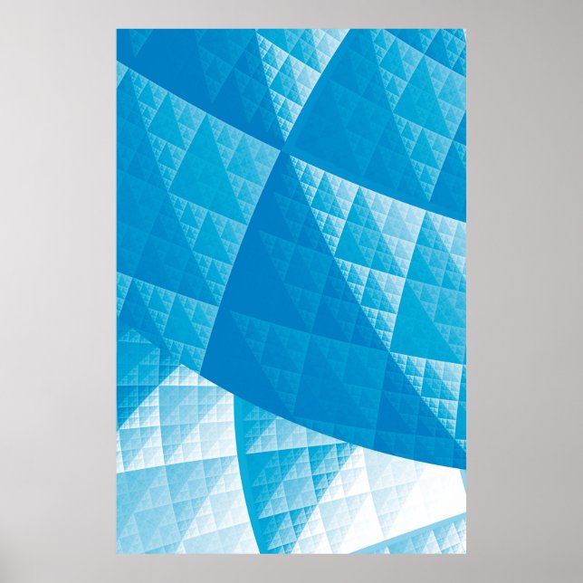 Póster Padrão abstrato azul (Frente)