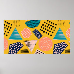 Poster Padrão abstrato contínuo com diferentes formas e