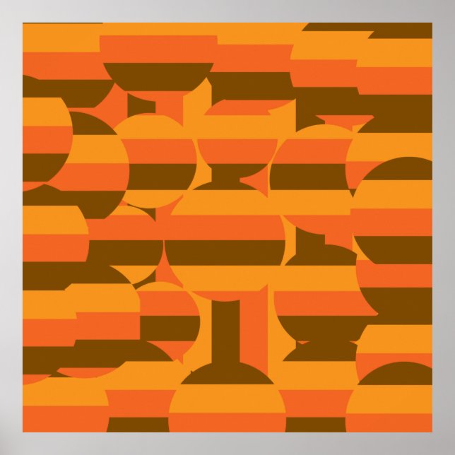 Poster padrão abstrato de círculos retrorreflectores colo (Frente)