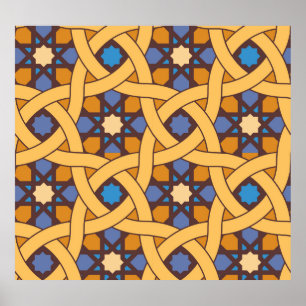 Poster Padrão Abstrato do mosaico do estilo étnico