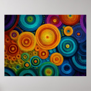 Poster Padrão Abstrato Espiral Colorido Redemoinho Geomét