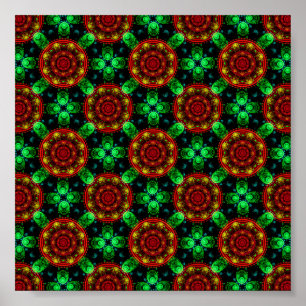 Poster Padrão Abstrato Floral Moderno Boho Elegante #504