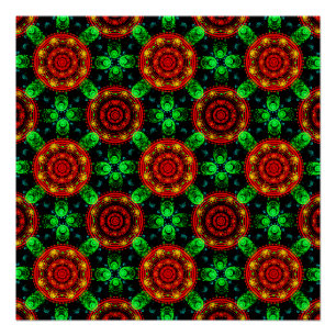 Póster Padrão Abstrato Floral Moderno Boho Elegante #504