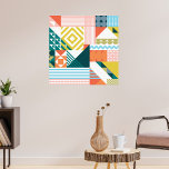 Poster Padrão Abstrato Geométrico Colorido<br><div class="desc">Dê vida ao seu espaço com esta poster geométrica impressionante. As cores ousadas e o padrão moderno do médio século abstrato adicionam um talento retrô,  mas contemporâneo,  a qualquer sala. Ideal para escritórios domésticos,  estúdios ou espaços criativos que precisam de um estilo vibrante.</div>