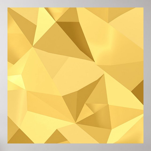 Poster Padrão Abstrato Geométrico Dourado (Frente)