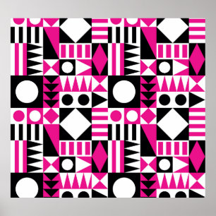 Poster Padrão abstrato moderno do século médio.