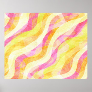 Poster Padrão Abstrato Ondulado Vibrante