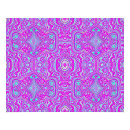 Póster Padrão Abstrato Rosa Quente e Azul Água Trippy