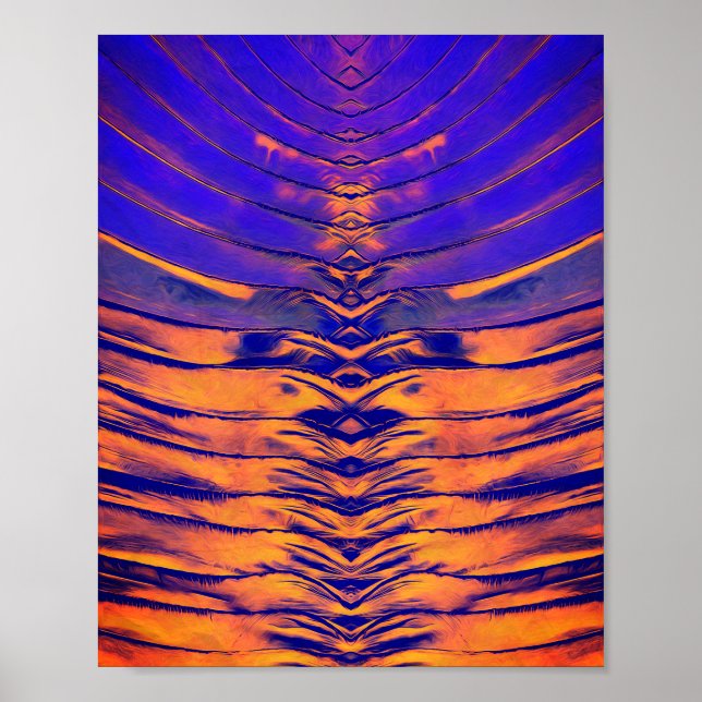 Poster Padrão Abstrato Simétrico Vibrante (Frente)