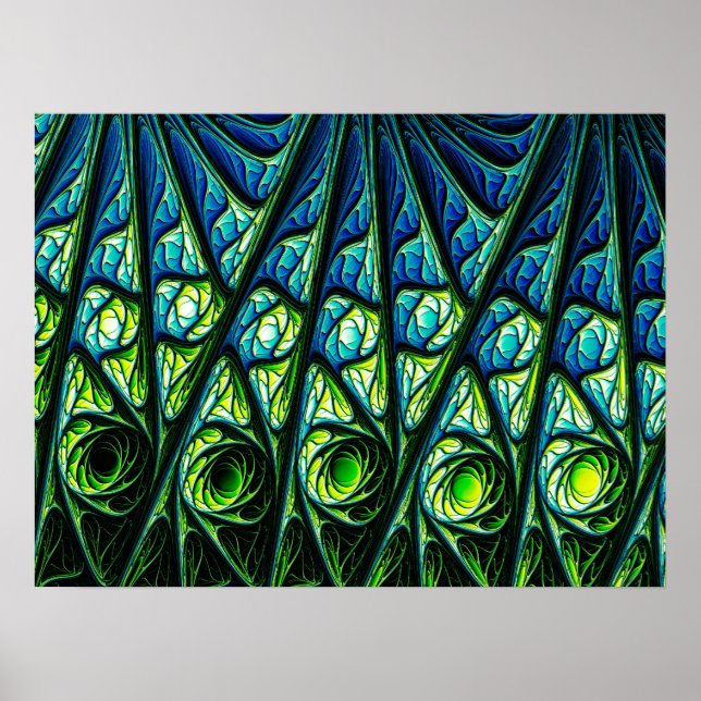 Poster Padrão Abstrato Subaquático (Frente)