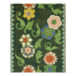 Póster Padrão Antigo Cloisonné Chinês: Jade Verde