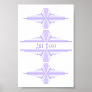 Poster Padrão Art Deco em Lilac