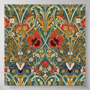 Poster Padrão Art Nouveau Floral de William Morris Compto