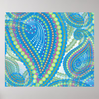 Padrão Artístico Floral de Paisley Verde Lima Viol