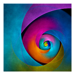 Póster Padrão Azul Cor-de-rosa Abstrato Floral Moderno #1