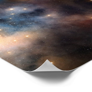 Poster Padrão Azul Preto Galáxia Espaço Estrelas Estrelad