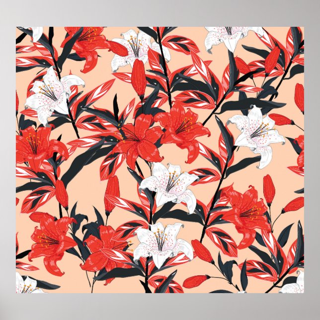 Poster Padrão Botânico Vintage. (Frente)