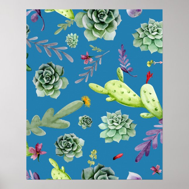 Poster Padrão Cactus 5 (Frente)