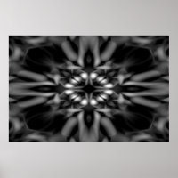 Padrão caleidoscópico preto e branco