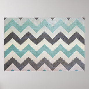 Póster Padrão Chevron na Textura Metálica de Shirley Ta