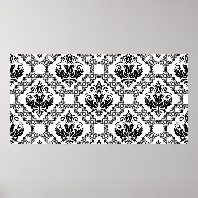 Poster Padrão clássico vintage contínuo. Damask oriente (Frente)