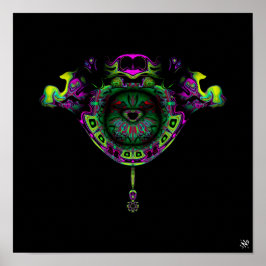 Poster Padrão colorido (ave em crista de ninho semelhante