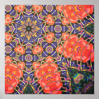 Poster Padrão Colorido de Caleidoscópio
