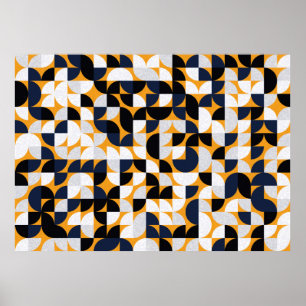 Poster Padrão com triângulos coloridos aleatórios Gera