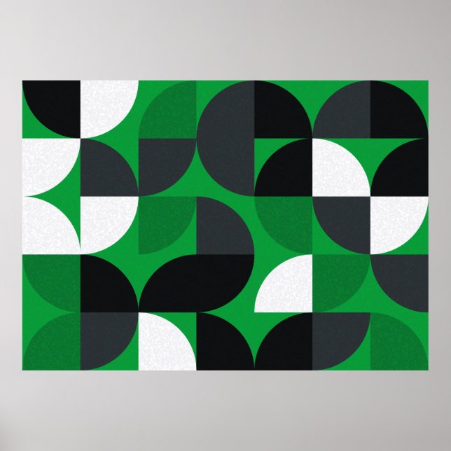 Poster Padrão com triângulos coloridos aleatórios Gerativ (Frente)
