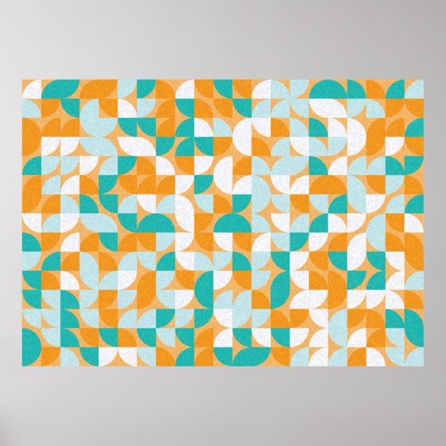 Poster Padrão com triângulos coloridos aleatórios Gerativ (Frente)