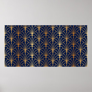 Poster Padrão contínuo de leque. Estilo chinês, japonês.