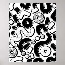 Poster Padrão contínuo de Memphis, design minimalista pre