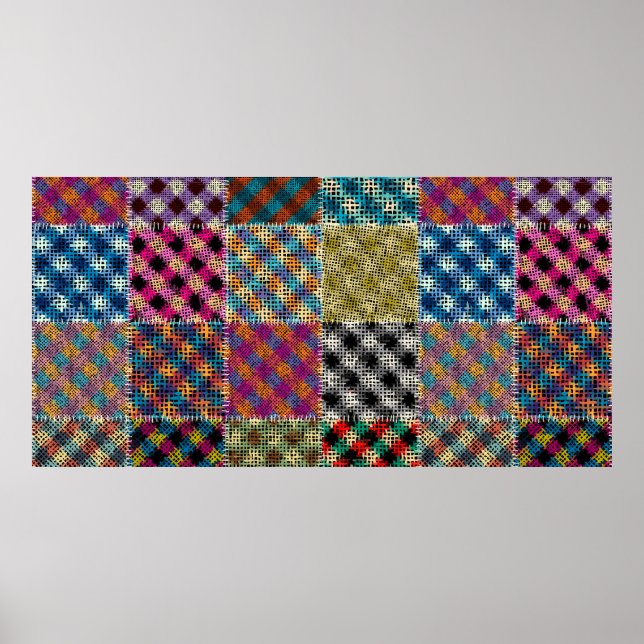Poster Padrão contínuo. Imitação de um padrão de patchwor (Frente)