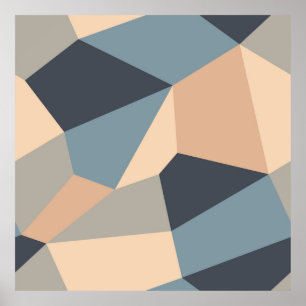 Poster Padrão contínuo variegado poligonal. multicor