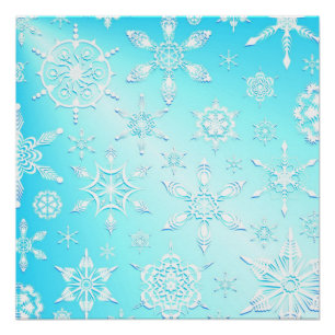 Póster Padrão Crystal Snowflakes