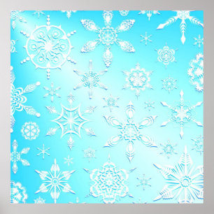 Poster Padrão Crystal Snowflakes