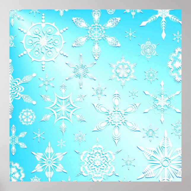 Poster Padrão Crystal Snowflakes (Frente)