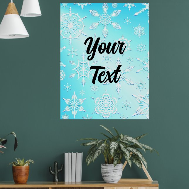 Poster Padrão Crystal Snowflakes (Sala de Estar 1)