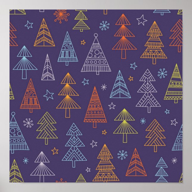 Poster Padrão da árvore de Natal (Frente)