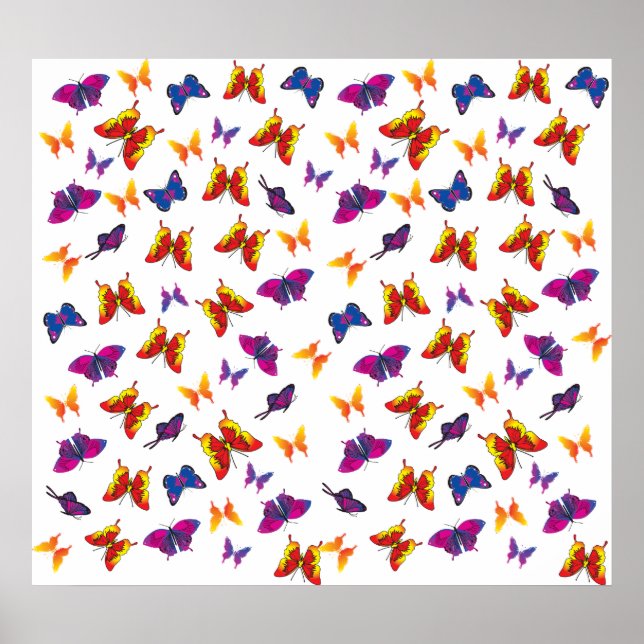 Poster Padrão da borboleta (Frente)