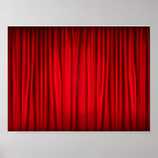 Póster Padrão da cortina do Palco vermelho
