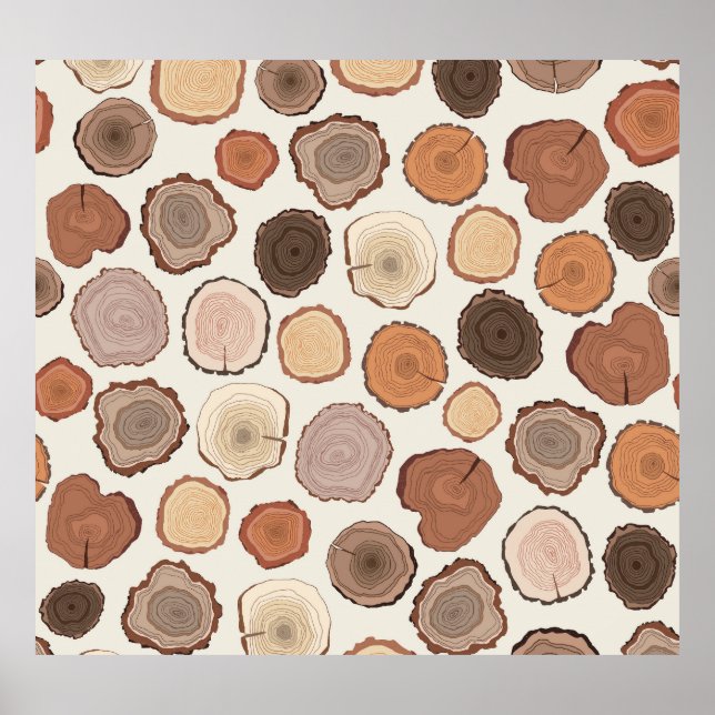 Poster Padrão da Porta da Floresta dos Anéis de Árvore (Frente)