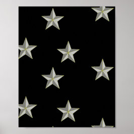 Poster padrão das estrelas da cinza em preto