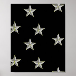 Poster padrão das estrelas da cinza em preto