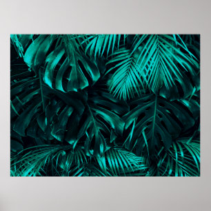 Poster Padrão das folhas tropicais