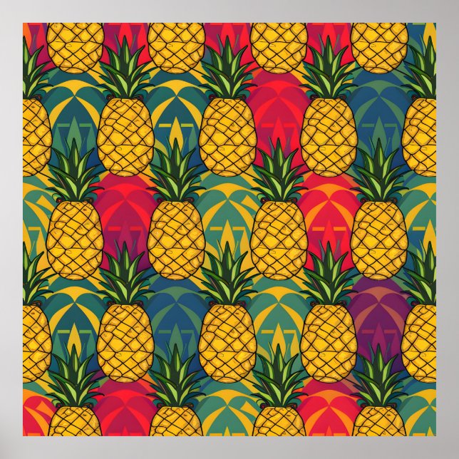Poster Padrão de Abacaxi  (Frente)