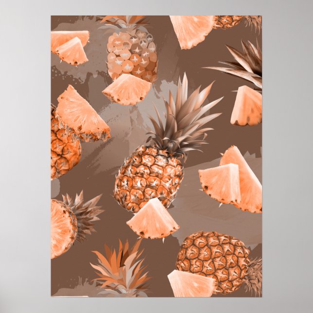 Poster Padrão de Abacaxi 4 (Frente)