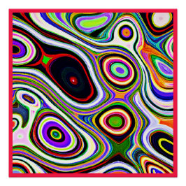 Póster Padrão de Abstração Vívido Colorida