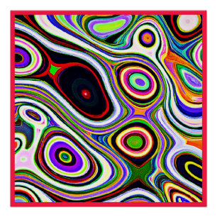 Póster Padrão de Abstração Vívido Colorida