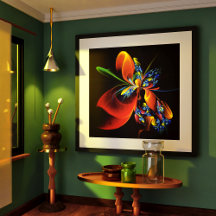 Padrão de Abstrato de Arte Floral Azul Laranja Mod